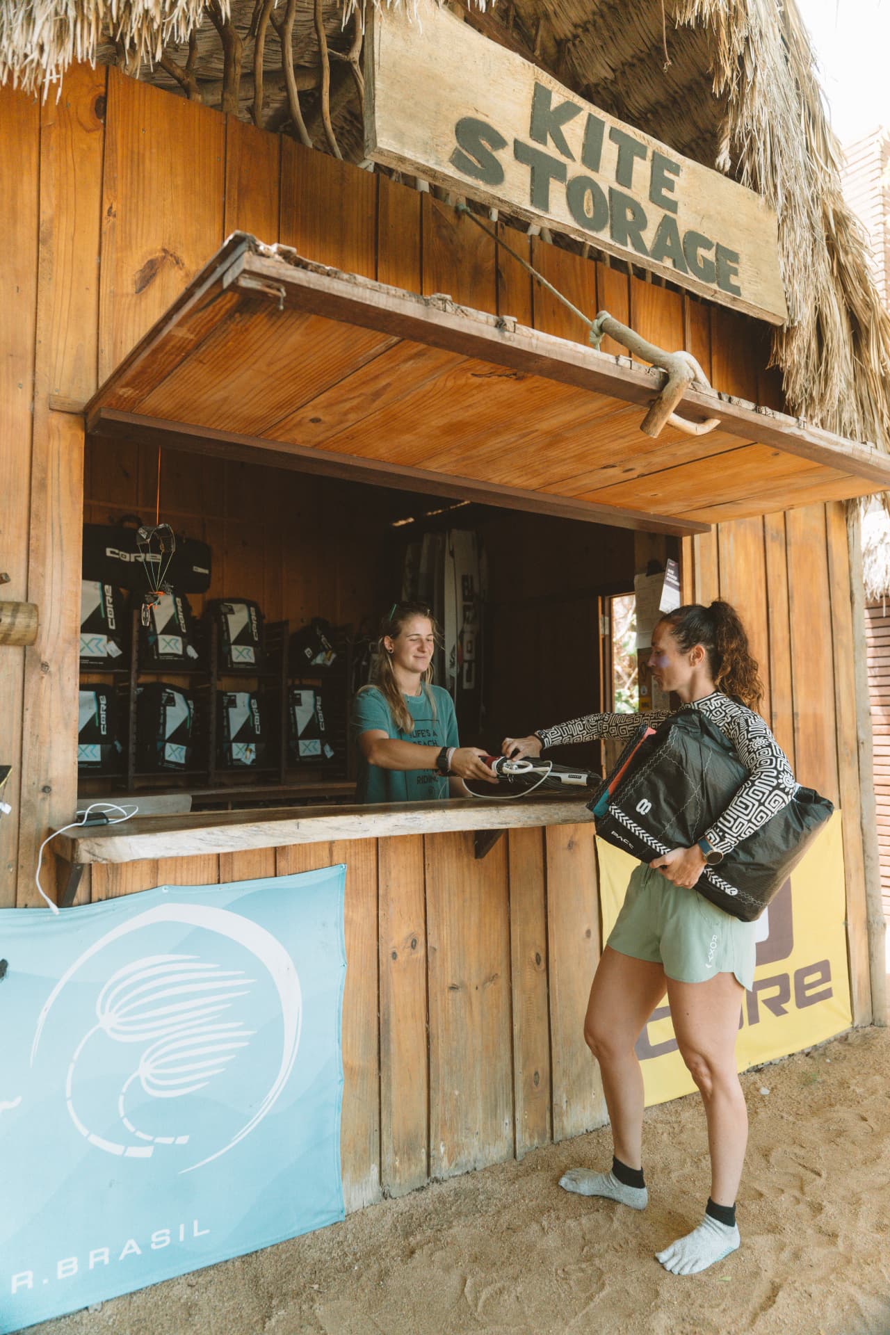 Kite storage da escola, atendimento aos hóspedes