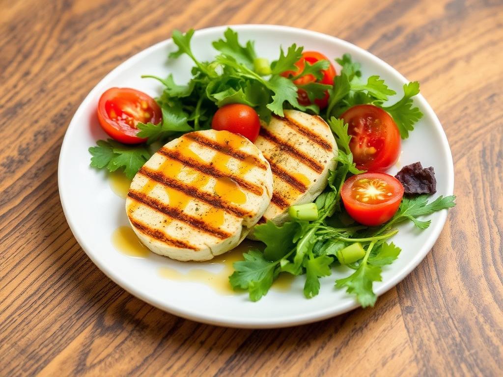 Salada de queijo coalho grelhado